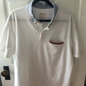 Merona men’s short sleeved polo! Seersucker collar